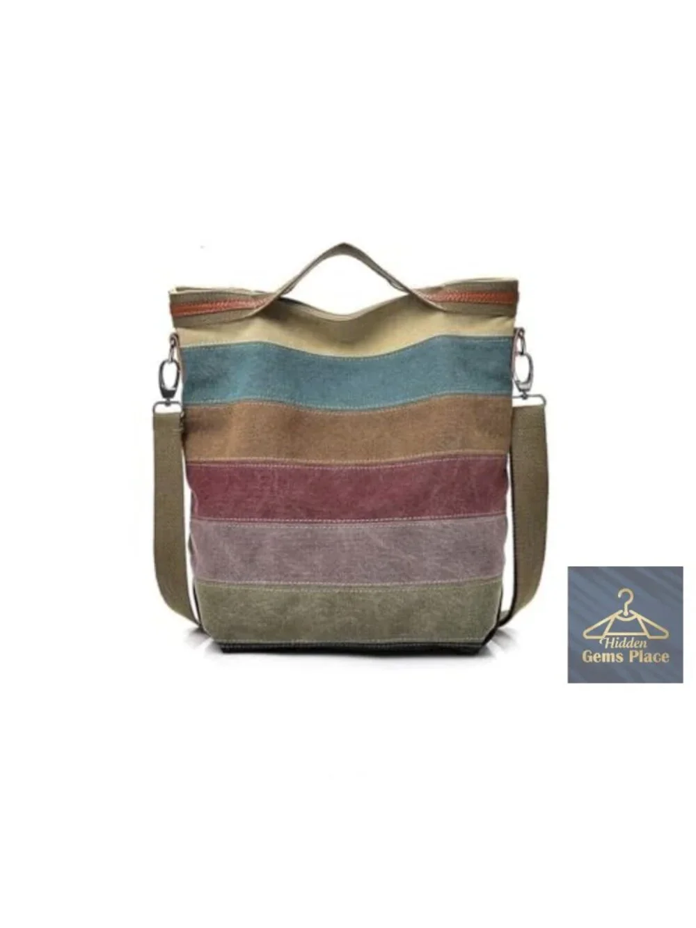 Canvas Hobo Handbag Multi-Color Tote Crossbody Shoulder Bag